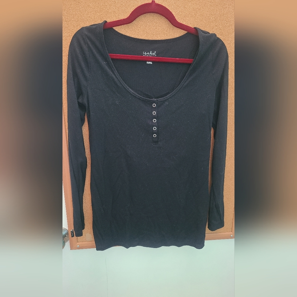 Isabel Maternity Nursing Henley Ribbed Top